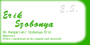 erik szobonya business card